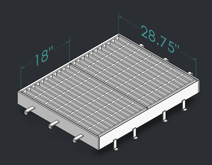 Drop Inlet Type 2 <= 15 inch pipe Double 1'-6 inch grate and frame thumbnail