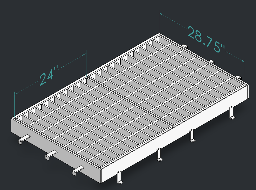 Drop Inlet Type 2 <= 15 inch pipe Double 2 foot grate and frame thumbnail
