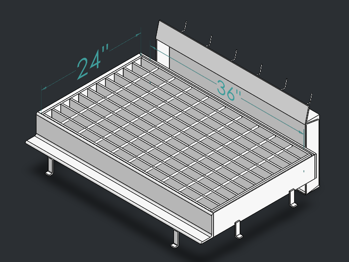 Drop Inlet Type 3A CMAP 36" x 22" grate and frame with protective face plate and channel thumbnail