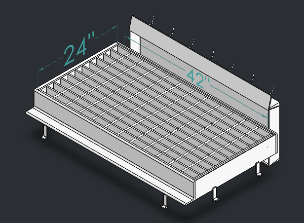 Drop Inlet Type 3A CMAP 43" x 27" grate and frame with protective face plate and channel thumbnail