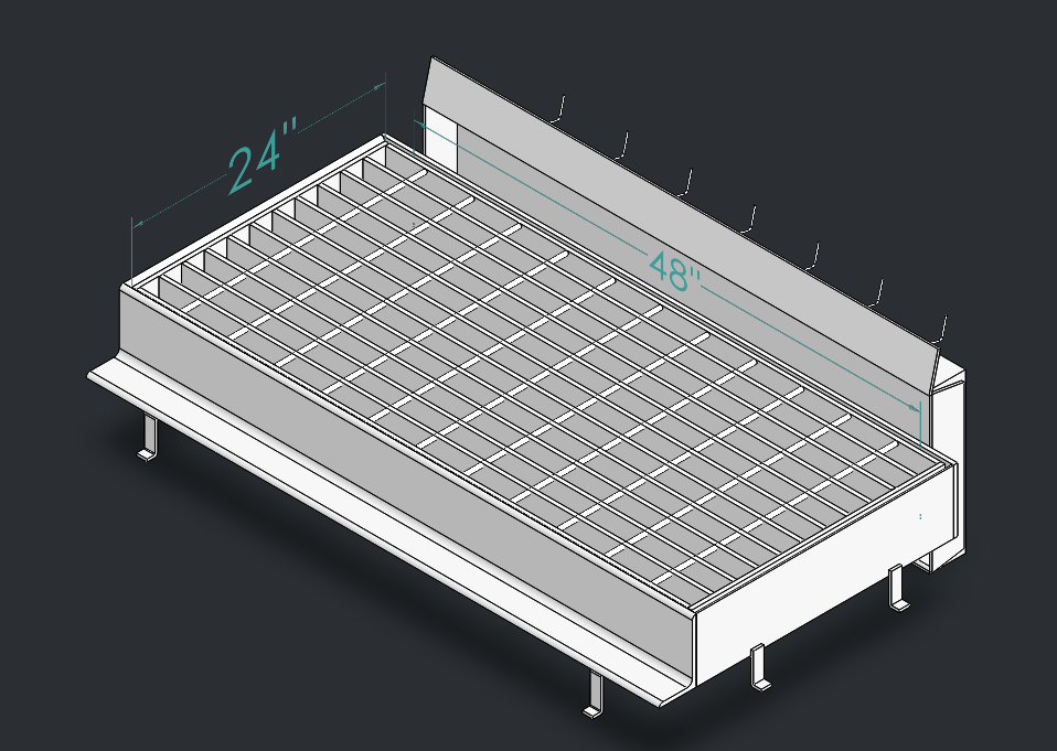 Drop Inlet Type 3A LO-HED 27" x 34" grate and frame with protective face plate and channel thumbnail