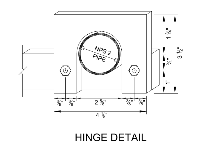 Drop Inlet Type 7 hinge detail
