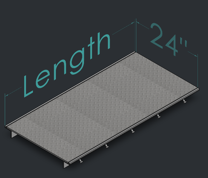 Sidewalk Drain length callout product render thumbnail